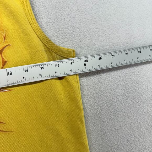 Vintage Harley Davidson Tank Women's XL Yellow Flames Graphic USA Made y2k Biker - Picture 7 of 10